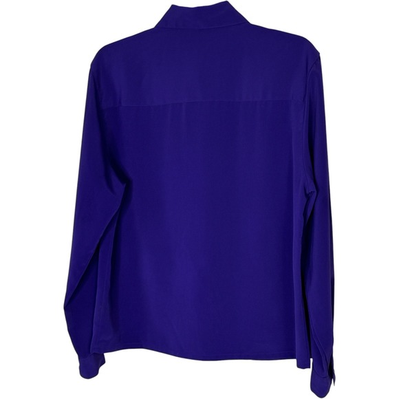 KORET Womens Purple Long Sleeve Button Front Pleated Blouse Top Size 8 8 - Picture 4 of 14